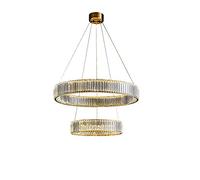 Lustre en Cristal de Luxe à lumière dorée à LED, Lampe Circulaire Simple, créative pour Les Lampes et lanternes de Salle à Manger de la Chambre Principale du Salon,d'or,40+60om