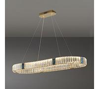 Lustre en Cristal de Luxe Italien, Lustre Circulaire Simple, Lampe en Cristal Moderne, pour Lampes et lanternes de Salon, Chambre à Coucher, Salle à Manger, Ovale 100 cm