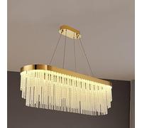 Lustre en Cristal de Luxe Simple, lumière de chaîne en Cristal créative, Lustre Rond Moderne, pour Salon Salle à Manger Chambre à Coucher, Ovale 100 cm