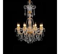 Lustre En Cristal De Style Français, Suspension De Salle À Manger,Convient Aux Chambres,Salles À Manger,Escaliers Duplex,Clubs De Loisirs,Villas,Couloirs,Hôtels(8-head)