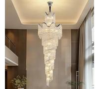 Lustre En Cristal De Style Moderne For Cages D'escalier, Lustre Suspendu For Entrées, Convient Aux Foyers, Halls D'entrée, Espaces À Hauts Plafonds(60x180cm/23.6x70.9in)