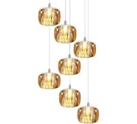 Lustre en cristal G4 moderne, suspension romantique, plafonnier, boule de, 11 lumières, compatible avec escalier, salon, Rétro