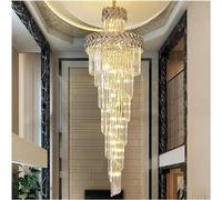 Lustre en Cristal Haut de Gamme pour Villa de Luxe, Lustre pour Hall, Salon, Long escalier, Lampe LED en Cristal Gris, luminaire Suspendu doré pour loft, Lampe Lustre