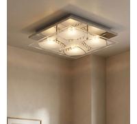Plafonnier plafonnier lampe en cristal lampe de salon lampe de salon, cristaux de verre chromé clair, LED 4W 1600Lm blanc chaud, LxlxH 30x30x8,4cm