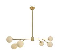 Lustre en Cristal, Lustre plafonnier pour Salle à Manger, Lustre Long LED G9 6 lumières, Boule d'art Tendance