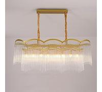 Lustre en Cristal Minimaliste Moderne, Lustre de Barre de Cristal de Vague de Luxe léger, pour l'éclairage de Salle à Manger de boîte de Couloir de Chambre à Coucher de Salon,Or,Ovale 95cm