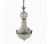 Lustre en cristal moderne avec des perles décoratives, lampe suspendue ronde en cristal, configuration à cinq bras, lampe suspendue blanche de taille moyenne à grande, adaptée pour la salle à manger,