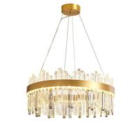 Lustre en Cristal Moderne, Lustre de Luxe en Forme de Goutte d'eau doré pour Salle à Manger, plafonnier réglable en Cristal K9 pour Salon, Chambre à Coucher, entrée, Ovale 80 cm