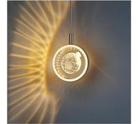 Lustre en cristal moderne MI-NI LED transparent rond décorer l'éclairage compatible avec les escaliers de la à ., l'allée, le bar, salle manger,lumières suspendues