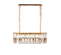 Lustre en cristal moderne pour salon doré - Ovale 80 cm - Miami