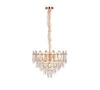 Lustre en cristal moderne pour salon doré - Rond 50 cm - Las Vegas