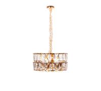 Lustre en cristal moderne pour salon doré - Rond 50 cm - Miami