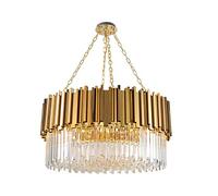 Lustre en Cristal Moderne Simple réglable plafonnier doré luminaire Suspendu pour Salon Salle à Manger Hall d'entrée-lumière de Luxe Or 60 cm de diamètre