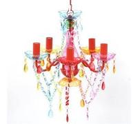 Lustre en cristal multicolore classique plafonnier 5 feux lampe luminaire 240311 Multicolore G