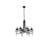 vidaXL Lustre en cristal plafonnier 240689 6 feux Noir