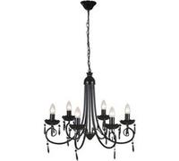 vidaXL Lustre en cristal plafonnier 240689 6 feux Noir