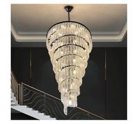 Lustre en Cristal, plafonnier en Verre, escalier, éclairage intérieur LED Noir, Design créatif, Lampe décorative de Luxe pour Hall d'entrée, Lustre ro