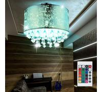 Lustre en Cristal Plafonnier Lumière pour Salle à Manger LED RGB Changement