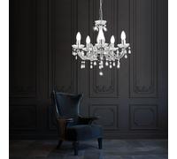 Lustre Lampe à Suspension Luminaire Cristal Suspendu de Salon 5 à Flammes