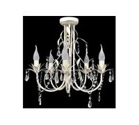 vidaXL Lustre plafonnier 240687 en cristal – 5 feux transparent Blanc G