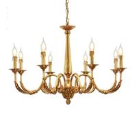 Lustre En Cuivre Avec Bougeoirs, Décoration Intérieure, Éclairage Traditionnel, Luminaire Rustique, Éclairage de Ferme, Lustre Élégant En Cuivre, Plafonnier À 10 Têtes/8 Têtes