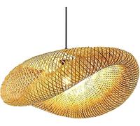 Lustre en forme de cage en bambou, abat-jour de forme géométrique, style tropical, panier en osier, lanterne, lampe suspendue, décoration de à ., éclairage de plafond,Lumière de chandelier