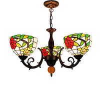Lustre en Forme de Rose, Style, 20 cm, vitrail, 3 Bras, luminaire Suspendu, éclairage pour Salle à Manger, Cuisine, café