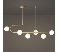 Lustre en laiton du milieu du siècle, plafonniers suspendus Spoutnik à 6 lumières pour salle à manger, luminaire suspendu moderne à LED pour îlot de cuisine, luminaires décoratifs au-dessus de la tabl