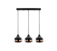 Toilinux - 3 Suspensions noires et cuivrées d'intérieur