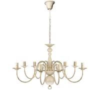 Lustre En Métal Blanc Antique 8 X E14 Ampoules Blanc