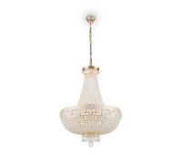 Lustre En Métal Doré Ø50 Cm E14 8 Braises Suspension Pour Table À Manger