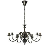 Lustre en métal noir antique 8 x E14 ampoules