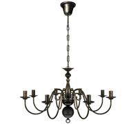 Lustre En Métal Noir Antique 8 X E14 Ampoules Noir