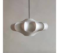 Lustre en papier ovale en forme de cocon de vers à soie, luminaire suspendu blanc en tissu, luminaire de plafond compatible avec îlot de cuisine, Lustre