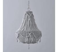 Lustre en Perles de Bois de Style bohémien, Semi-intégré, Fait à la Main, Lampe à Suspension en Perles de Bois, Salle à Manger, Salon, Chambre à Coucher, luminaire Suspendu E27, 3
