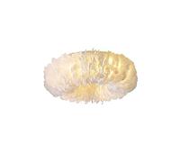 Lustre en Plumes Blanches ③ - Plafonnier Moderne Semi-encastré Romantique pour Chambre, Salle de Bain, Couloir, Cuisine, sous-Sol - Blanc 40 cm