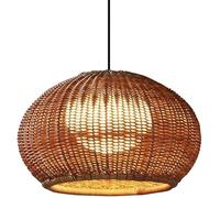 Lustre en rotin en Plastique Lampe Suspendue E27 avec Fil réglable Lustre de Style Japonais rétro Industriel pavillon de Jardin Ferme Restaurant Lampe de Paysage