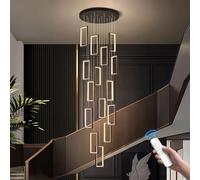 Lustre en Spirale de 15 Pieds avec télécommande, LED Moderne à intensité Variable, Forme à Monter soi-même, Hauteur réglable jusqu'à 300 cm, idéal pour Villas, Arches et Hauts Halls d'entrée