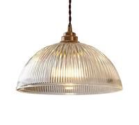 Lustre en verre créatif en forme de bol, abat-jour suspendu en verre rayé créatif, luminaires de plafond à source lumineuse E27, suspension de décoration de bar de chambre à coucher de restaurant