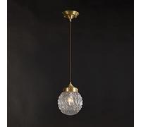 Lustre En Verre de Luxe, 1 Lampe, E27, En Laiton, Luminaire Suspendu, Idéal Pour Une Table de Chevet, Une Véranda Ou Un Éclairage Intérieur Réglable (A)/Une Couleur/C