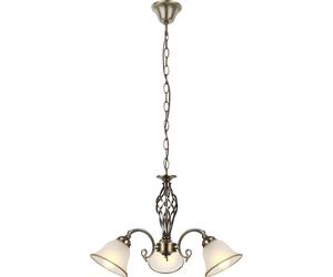 Lustre en verre en laiton antique, suspension avec télécommande, lustre à intensité variable, 3x LED RVB 8,5W 806Lm blanc chaud, DxH 60x120cm