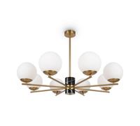 Lustre En Verre Et Métal En Laiton Pour Salon Ø81 Cm E27 À 8 Branches