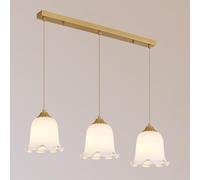 Lustre en Verre Fleur en Forme De Pendentif Design, Luminaire Suspendu Moderne, Lustre Classique en Grappe 3 Lumières Pendentif éclairage De Plafond E27, D