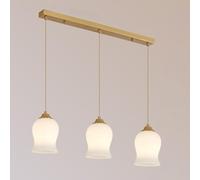 Lustre en Verre Fleur en Forme De Pendentif Design, Luminaire Suspendu Moderne, Lustre Classique en Grappe 3 Lumières Pendentif éclairage De Plafond E27, A