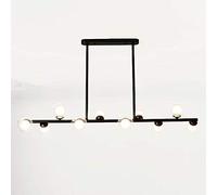 Lustre en Verre, Long Lustre de Luxe léger, Abat-Jour en Verre doré, luminaire Suspendu pour îlot de Cuisine, plafonnier Moderne-Verre Noir et Blanc Laiteux 10