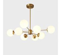 Lustre Entièrement En Cuivre, Style Moléculaire Nordique, Lustre Moderne Et Épuré Pour Restaurant, Plafonnier Minimaliste En Cuivre, Suspension Élégante, Noir, 6+6 Têtes/Or/4+4 Têtes