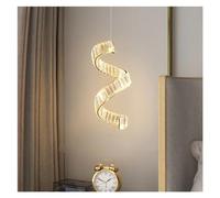 Lustre, Escaliers de luxe Dimmable Led Lustre K9 cristaux Pendnat lumières vague acier Droplight suspension lampe maison Luminarias LED Chandelier Ceiling(White light,1 light)