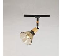Lustre européen et américain Simple en Fer forgé LED plafonnier 60W en Bois E27/E26 projecteur en Verre torsadé Salon Chambre à Manger Magasin de vêtements Lustre Taille: 40W PAR30 (Style 2 10W COB