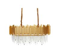 Lustre Classique Éclairage Suspendu Aluminium avec Cristaux Doré Garcia