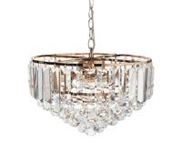 Lustre Glamour Lampe Suspendue en Métal et Cristaux Verre Doré 40 cm Acheiro
